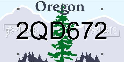2QD672 Oregon License Plate