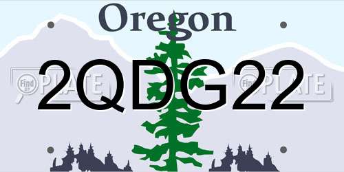 2QDG22 Oregon License Plate