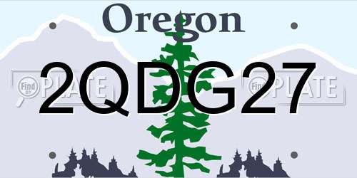 2QDG27 Oregon License Plate