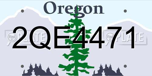 2QE4471 Oregon License Plate