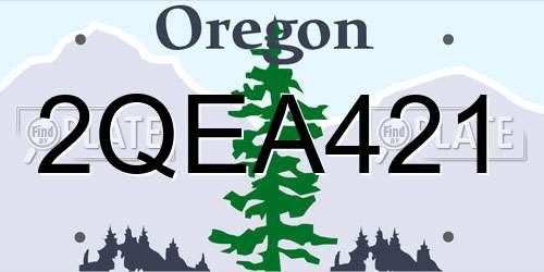 2QEA421 Oregon License Plate
