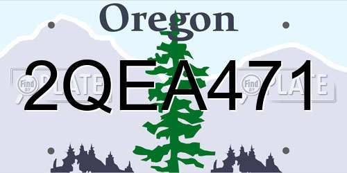 2QEA471 Oregon License Plate