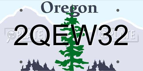 2QEW32 Oregon License Plate