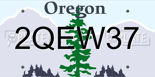 2QEW37 Oregon License Plate
