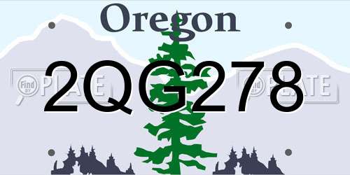 2QG278 Oregon License Plate