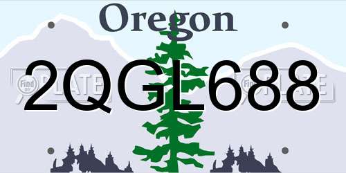 2QGL688 Oregon License Plate