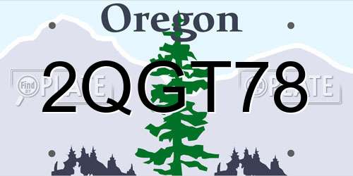 2QGT78 Oregon License Plate