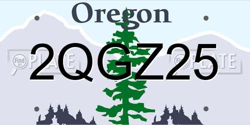 2QGZ25 Oregon License Plate
