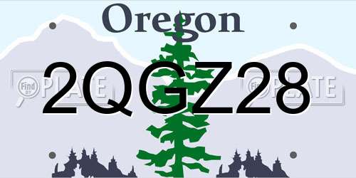 2QGZ28 Oregon License Plate