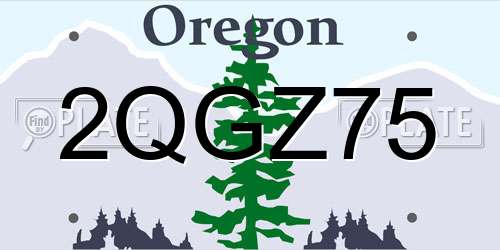 2QGZ75 Oregon License Plate