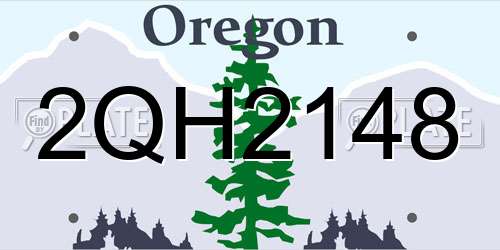 2QH2148 Oregon License Plate