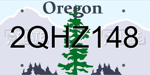 2QHZ148 Oregon License Plate