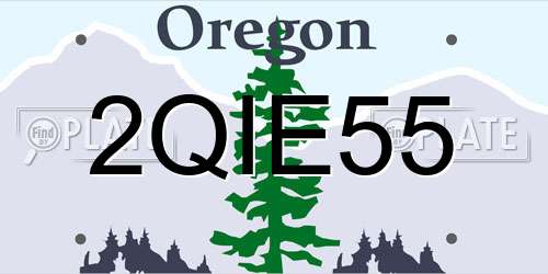 2QIE55 Oregon License Plate
