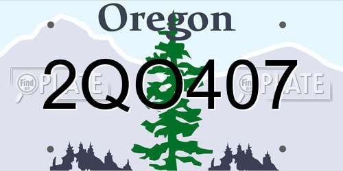 2QO407 Oregon License Plate