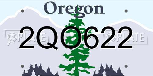2QO622 Oregon License Plate