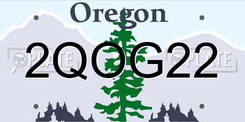 2QOG22 Oregon License Plate