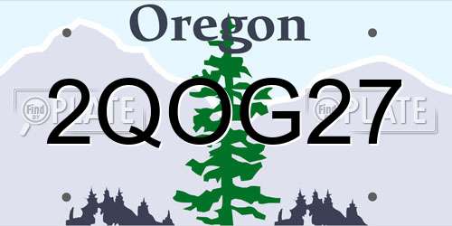 2QOG27 Oregon License Plate