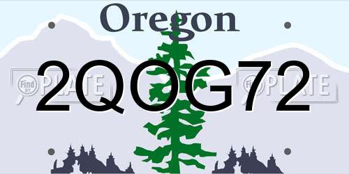2QOG72 Oregon License Plate
