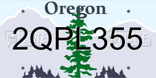2QPL355 Oregon License Plate