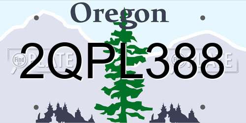 2QPL388 Oregon License Plate