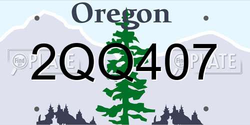 2QQ407 Oregon License Plate