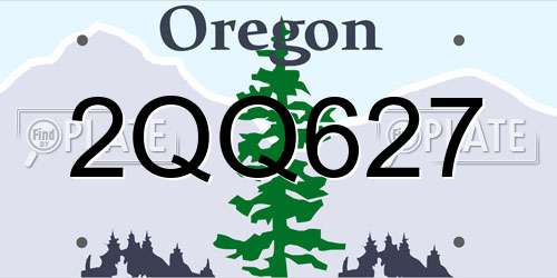 2QQ627 Oregon License Plate