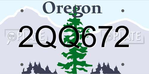 2QQ672 Oregon License Plate