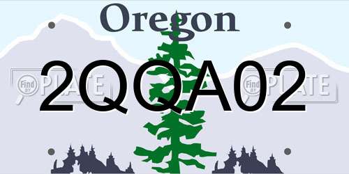 2QQA02 Oregon License Plate
