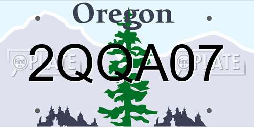 2QQA07 Oregon License Plate