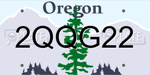 2QQG22 Oregon License Plate