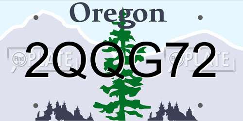 2QQG72 Oregon License Plate