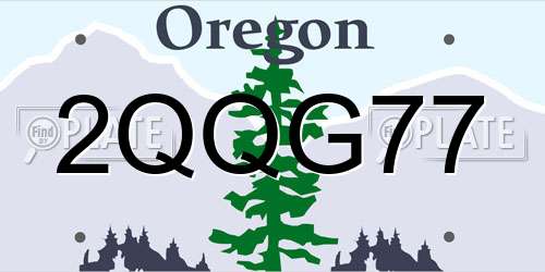 2QQG77 Oregon License Plate