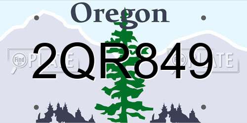 2QR849 Oregon License Plate