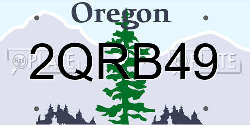 2QRB49 Oregon License Plate
