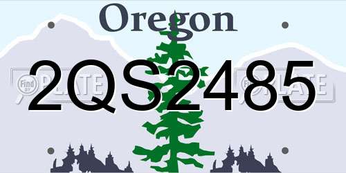 2QS2485 Oregon License Plate