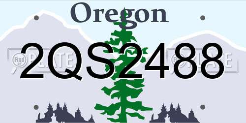 2QS2488 Oregon License Plate