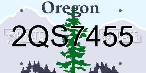 2QS7455 Oregon License Plate