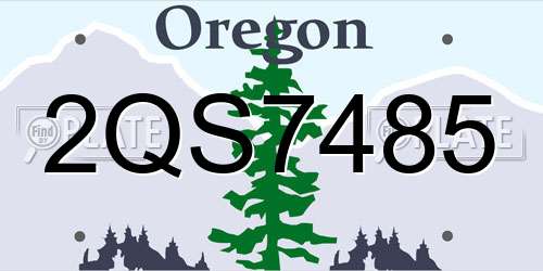 2QS7485 Oregon License Plate