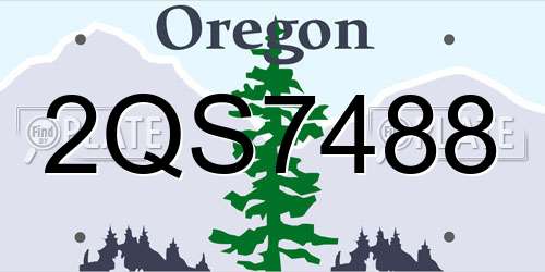 2QS7488 Oregon License Plate