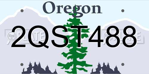 2QST488 Oregon License Plate