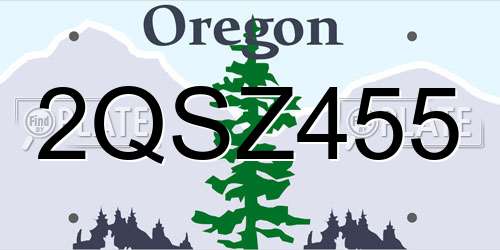 2QSZ455 Oregon License Plate