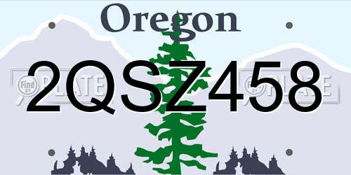 2QSZ458 Oregon License Plate