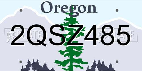 2QSZ485 Oregon License Plate