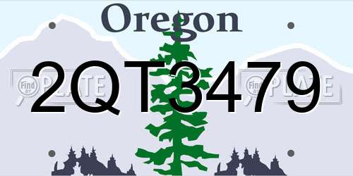 2QT3479 Oregon License Plate