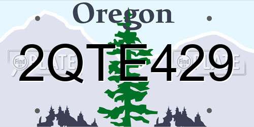 2QTE429 Oregon License Plate