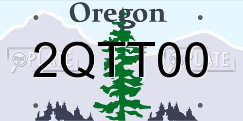2QTT00 Oregon License Plate