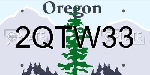 2QTW33 Oregon License Plate