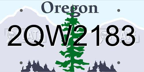2QW2183 Oregon License Plate