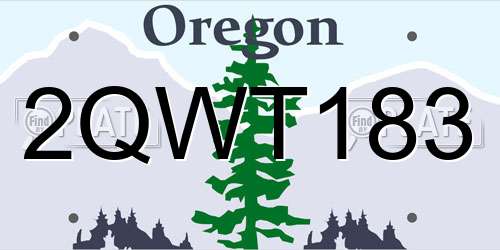 2QWT183 Oregon License Plate
