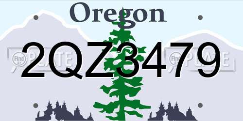 2QZ3479 Oregon License Plate